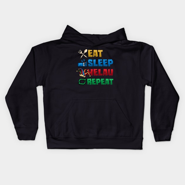 Eat Sleep Helau Repeat I Faschingsumzug design Kids Hoodie by biNutz